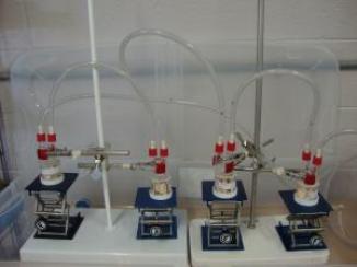 Image of a Membrane Based Feeding System With Glass Vials and Tubing